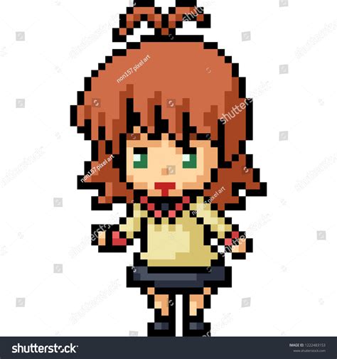 Vector Pixel Art Chibi Girl Isolated Stock Vector (Royalty Free) 1222483153 | Shutterstock