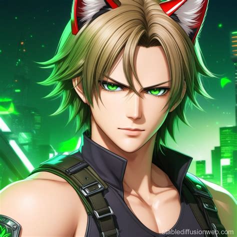 Leon Kennedy with Cat Ears and Green Eyes | Stable Diffusion Online