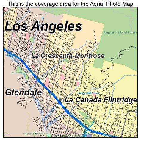 Aerial Photography Map of La Crescenta Montrose, CA California