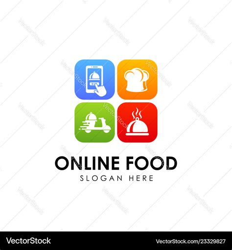 Online food order delivery service logo design Vector Image