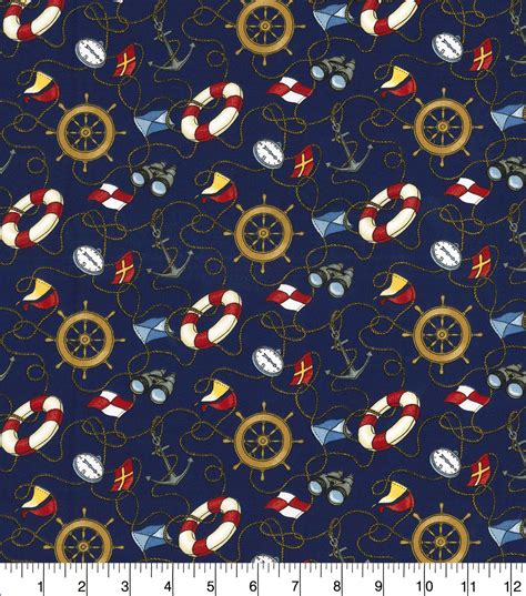 Novelty Cotton Fabric-Tossed Nautical | JOANN