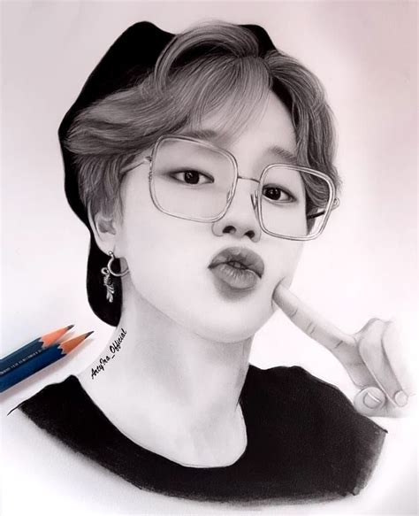 Drawing of BTS Jimin | ArtyIra_Official | 그림 그리기, 지민, 박지민