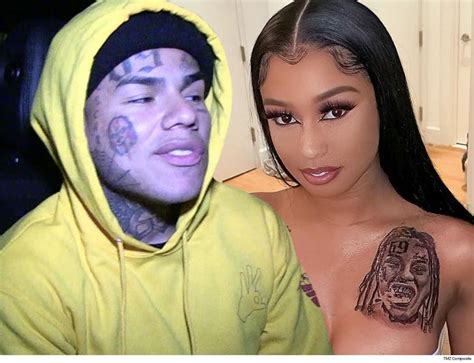 Tekashi 6ix9ine's Girlfriend, Jade, Gets His Face Tattooed Above Her Boob