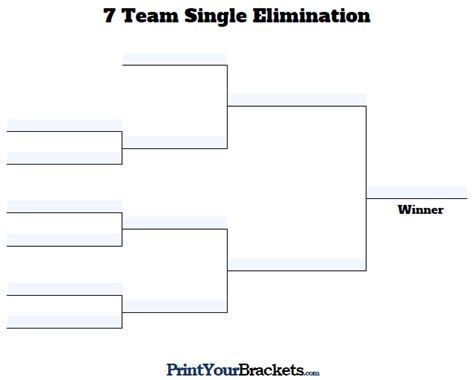 Fillable 7 Team Tourney Bracket - Editable Bracket