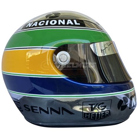 AYRTON SENNA COMMEMORATIVE CHROME PLATED HELMET 30 YEARS OF DEBUT | CM ...