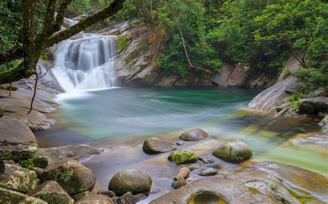 Josephine Falls River Waterfall In Tropical North Queensland Australia ...