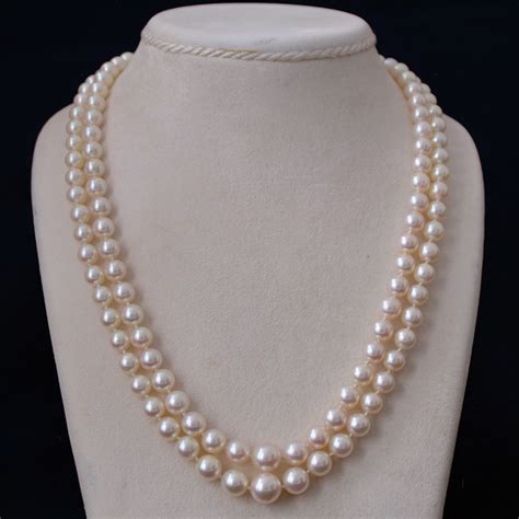 Double strand Akoya pearl necklace - Rocks and Clocks