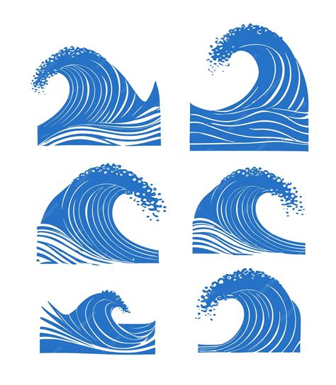 Premium Vector | Free vector ocean wave logo element creative water clipart for business vector set