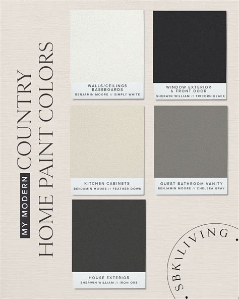 My Modern Country Home Paint Colors - SBK Living