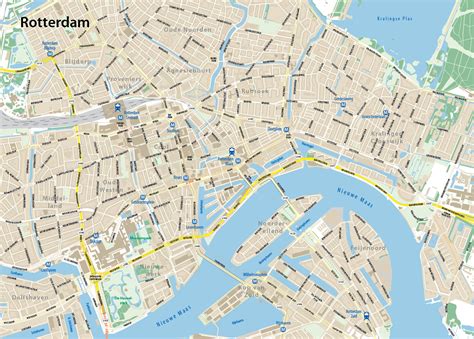 Digitale plattegrond van Rotterdam-centrum