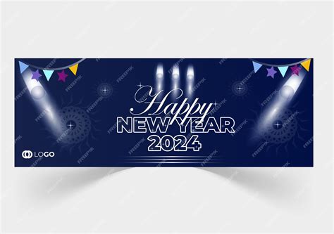 Premium Vector | New year 2024 facebook cover design