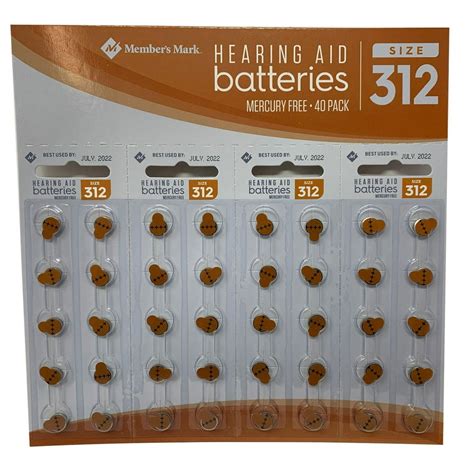 Hearing Aid Batteries, Size 312 (40 ct.) - Walmart.com - Walmart.com