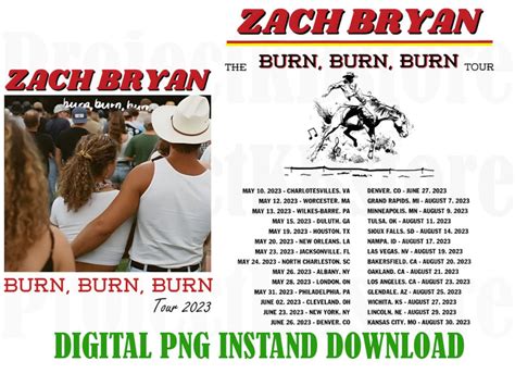 Buy The Burn Burn Burn Tour 2023 Png Zach Bryan Concert Png Online in India - Etsy