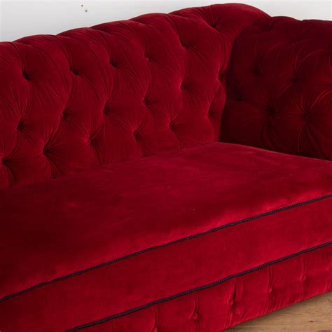 19th Century Red Velvet Sofa at 1stDibs