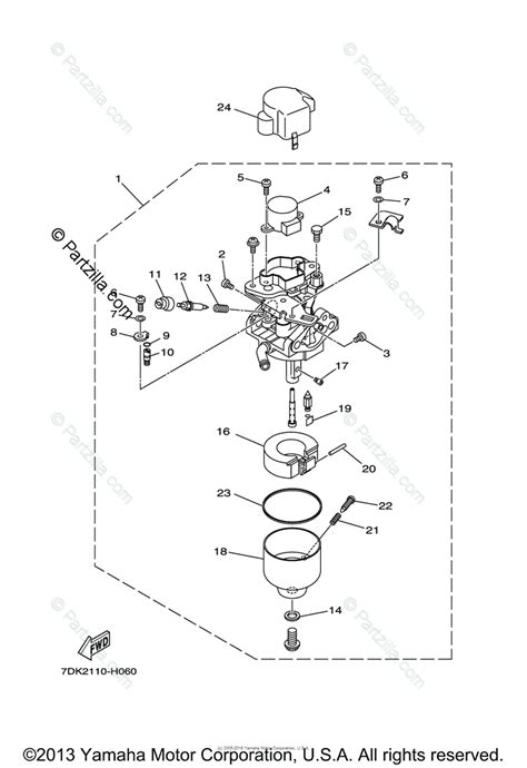 Yamaha Power Equipment EF2000IS OEM Parts Diagram for CARBURETOR | Partzilla.com