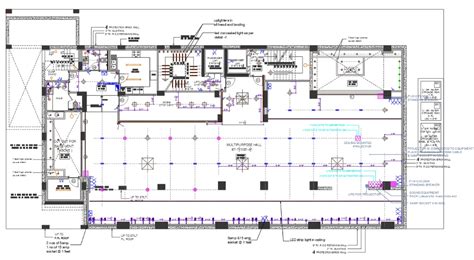 Multipurpose Hall Floor Plan | DWG File