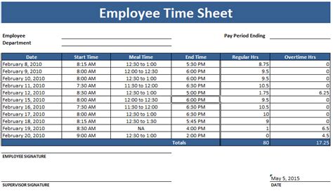 Monthly Excel Time Card Template | PDF Template