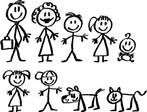Stick figure family | Stick figure family, Stick figure drawing, Stick ...