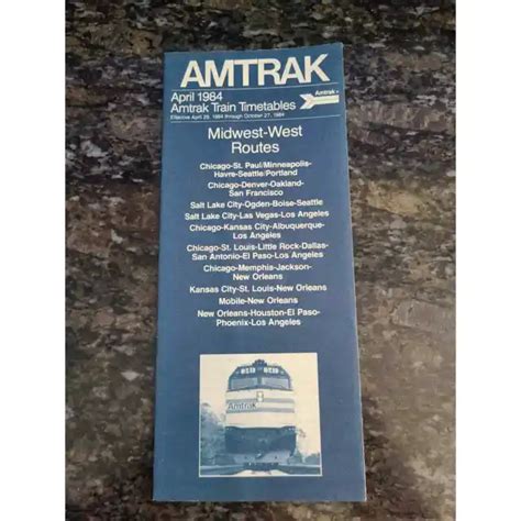 AMTRAK MIDWEST-WEST ROUTES Passenger Timetable Train Schedule April 29 1984 $11.95 - PicClick