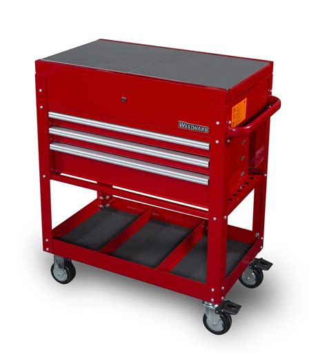 WESTWARD Powder Coated Red, Heavy Duty, Tool Utility Cart, 35 5/8 in Overall Width - 55NJ77 ...