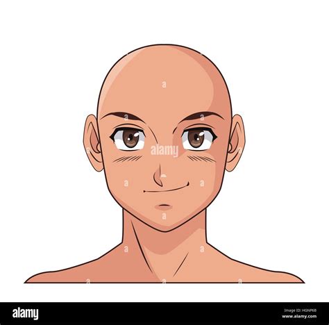 portrait face manga anime male bald smiling Stock Vector Image & Art ...