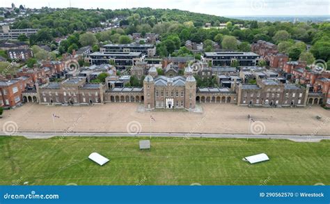 An Aerial View of the University Campus from Above with the Grass in ...