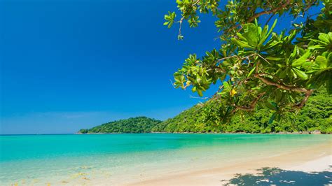 Beach Island Landscape Sea Tropical With Blue Sky HD Nature Wallpapers | HD Wallpapers | ID #43418