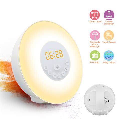 New Sunrise Alarm Clock Digital Wake Up Light with Sunrise Sunset ...