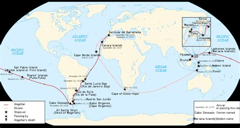 Map of Ferdinand Magellan's Circumnavigation (Illustration) - World History Encyclopedia