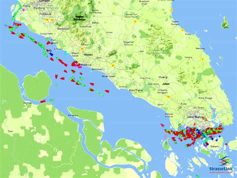 Ship Traffic Straits Of Malacca