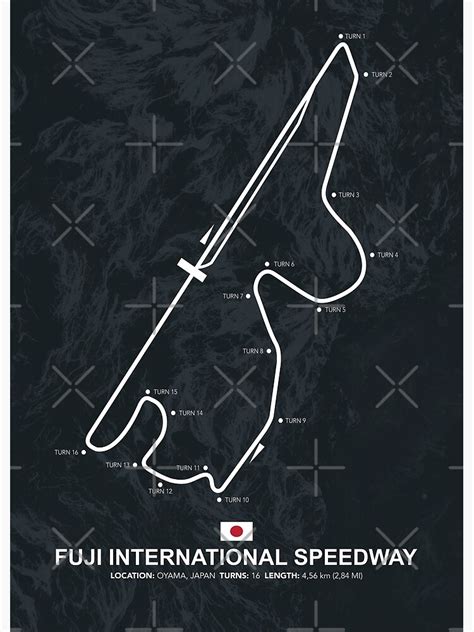 "Fuji International Speedway - Racetrack Map" Poster for Sale by ...