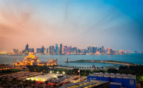 Qatar Skyline of Doha West Bay and Museum of Islamic Art (MIA)