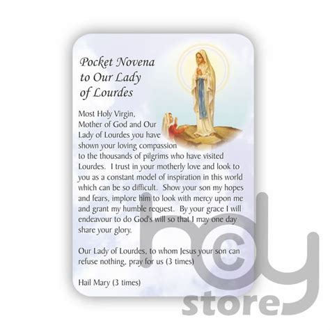 Our Lady of Lourdes Pocket Novena Card