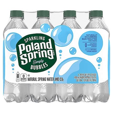 Poland Spring Sparkling Water, Simply Bubbles, 16.9 oz. Bottles (8 Count)