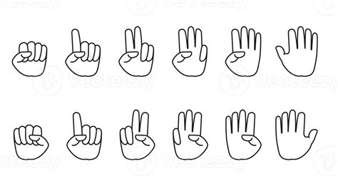 Free illustration set of hand show finger transparent backtround one to ...