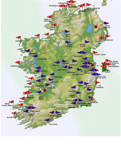 Famous Golf Map of Ireland