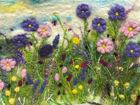 Fiber art | Felt art, Felt embroidery, Felt flowers