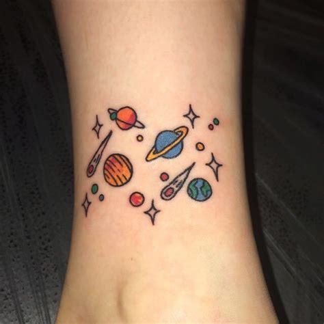 outer space tattoo Mini Tattoos, Body Art Tattoos, Small Tattoos, Finger Tattoos, Outer Space ...