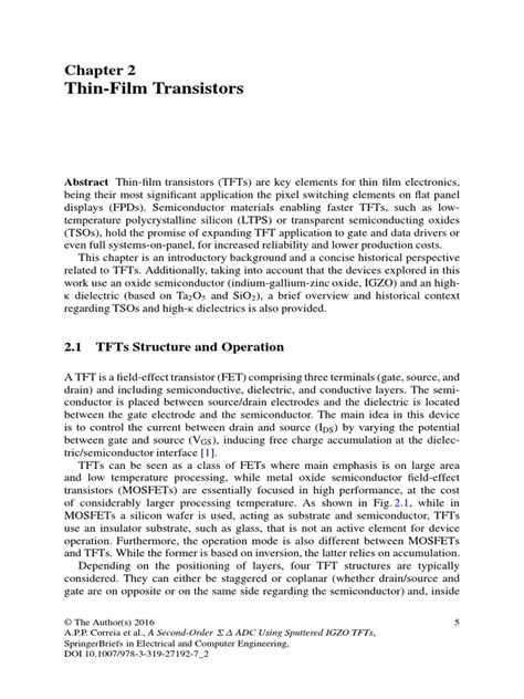 Thin Film Transistor | PDF | Field Effect Transistor | Mosfet