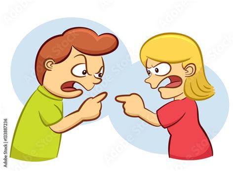 "Man and Woman Arguing with Angry Expression Cartoon Illustration" Stock image and royalty-free ...