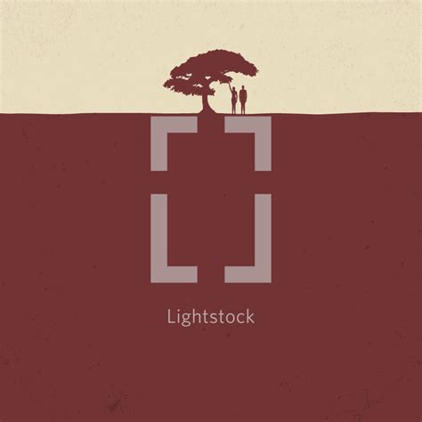 Adam and eve silhouettes — Vector — Lightstock