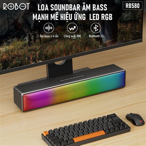 Loa thanh soundbar ROBOT RB580 10W Ultra Bass - hiệu ứng RGB, kết nối ...