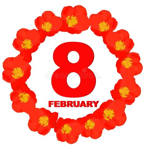 February 8 Icon. for Planning Important Day. Banner for Holidays and ...