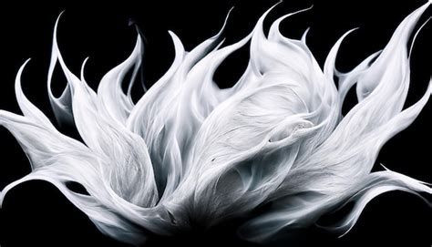 Premium Photo | 3d render white flame of fire abstract on black background