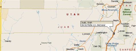 Juab, Utah Map