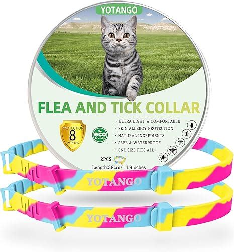 Flea Collar for Cats, Cat Flea Collars, Cat Flea and Tick Collar, Adjustable Flea Treatment Cat ...