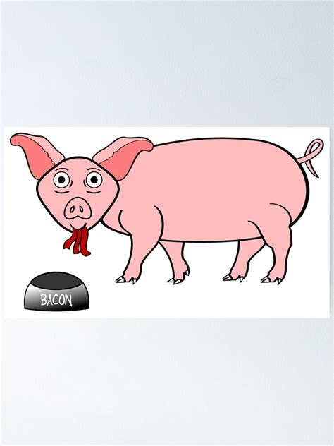 "Pig Eating Bacon" Poster for Sale by JohnChocolate | Redbubble