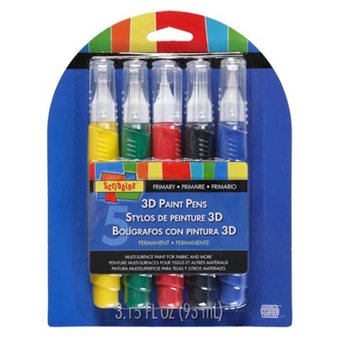 Primary Scribbles 3D Fabric Paint Pens - Paints - Painting Supplies ...