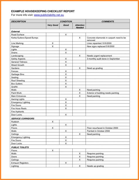 Hotel Housekeeping Checklist Template For Your Needs