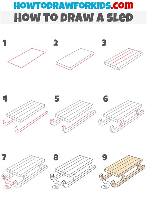 How to Draw a Sled - Easy Drawing Tutorial For Kids